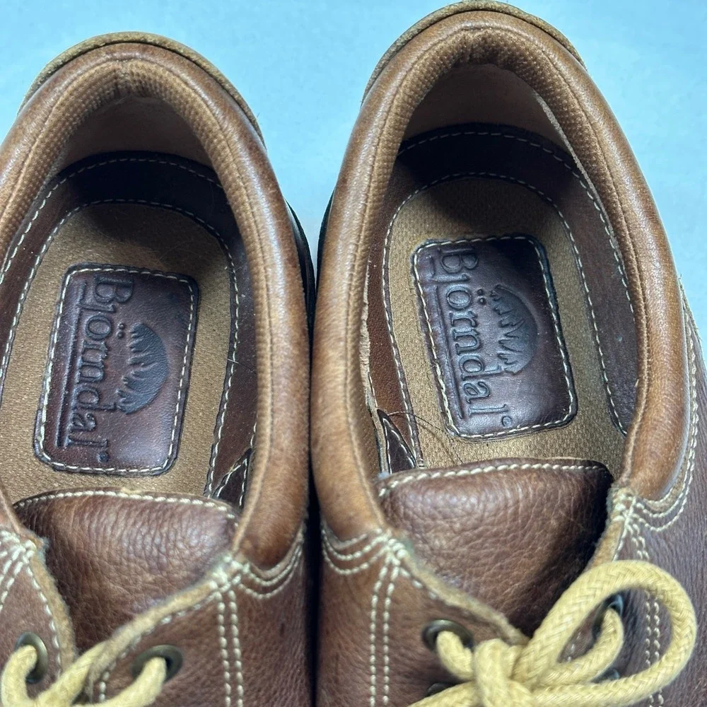 Bjorndal Mens Brown Leather Oxford Shoes Lace Up Casual Rugged Size 10.5 M